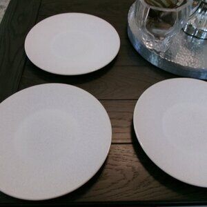 JARS FRANCE VUELTA WHITE GREY PEARL SET OF 2 DINNER PLATES SUPER PRETTY